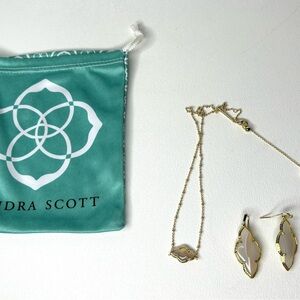 Kendra Scott Abbie Gold Iridescent Necklace & Earrings